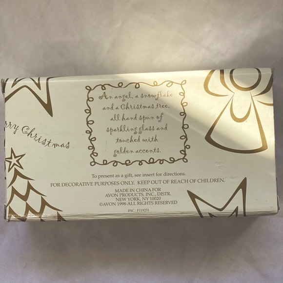 Set of 3 Crystal Glass Christmas Ornaments, Vantage, in box - Picture 14 of 15